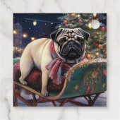 Mops Weihnachts-Feiertage Geschenkanhänger (Rückseite)