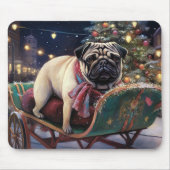 Mops Weihnachts-Feiertage Mousepad (Vorne)