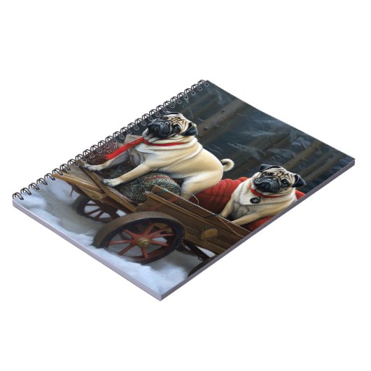 Mops Weihnachts-Feiertage Notizblock (Linke Seite)