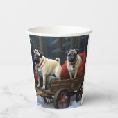 Mops Weihnachts-Feiertage Pappbecher (Rückseite)