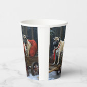 Mops Weihnachts-Feiertage Pappbecher (Rechts)