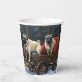 Mops Weihnachts-Feiertage Pappbecher (Vorderseite)