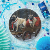 Mops Weihnachts-Feiertage Pappteller (Party)