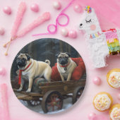 Mops Weihnachts-Feiertage Pappteller (Party)