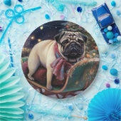 Mops Weihnachts-Feiertage Pappteller (Party)