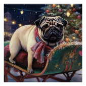 Mops Weihnachts-Feiertage Poster (Vorderseite)