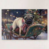 Mops Weihnachts-Feiertage Puzzle (Horizontal)