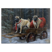 Mops Weihnachts-Feiertage Schneidebrett (Vorderseite)