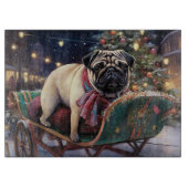 Mops Weihnachts-Feiertage Schneidebrett (Vorderseite)