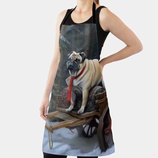 Mops Weihnachts-Feiertage Schürze (InSitu)