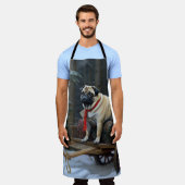 Mops Weihnachts-Feiertage Schürze (Getragen)