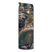 Mops Weihnachts-Feiertage Thermosbecher (Nach rechts gedreht)