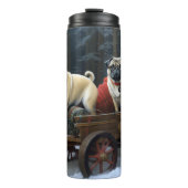 Mops Weihnachts-Feiertage Thermosbecher (Vorderseite)