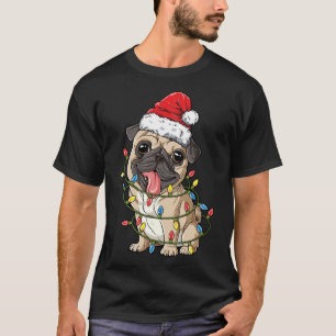 Mops Weihnachts Shirt Weihnachtsmannmütze Weihnach
