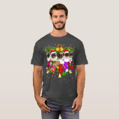 Mops Weihnachts-Strümpfe FunnyPugs Dog Xmas T-Shirt (Vorne ganz)