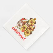 Mops Weihnachtsbaum Frohe Weihnachten Serviette (Ecke)