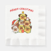 Mops Weihnachtsbaum Frohe Weihnachten Serviette (Vorderseite)