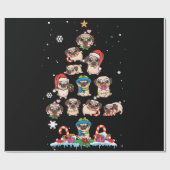 Mops Weihnachtsbaum Hund Santa Merry Pugmas Weihna Geschenkpapier (Flach)