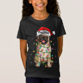 Mops Weihnachtsbaum Lichter Santa Dog Xmas Funny M T-Shirt (Vorderseite)