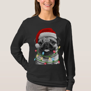 Mops Weihnachtsbaum Lichter Weihnachten Weihnachte T-Shirt