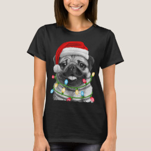 Mops Weihnachtsbaum Lichter Weihnachten Weihnachte T-Shirt
