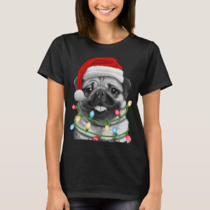 Mops Weihnachtsbaum Lichter Weihnachten Weihnachte T-Shirt