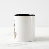 Mops Weihnachtsbaum Lichter Weihnachtsmann Weihnac Zweifarbige Tasse (Mittel)