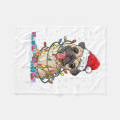 Mops Weihnachtsbaum Lichter Weihnachtsweih Weihnac Fleecedecke (Vorderseite (Horizontal))