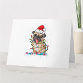 Mops Weihnachtsbaum Lichter Weihnachtsweih Weihnac Karte (Vorderseite)