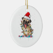 Mops Weihnachtsbaum Lichter Weihnachtsweih Weihnac Keramik Ornament (Rechts)