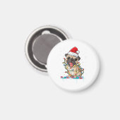 Mops Weihnachtsbaum Lichter Weihnachtsweih Weihnac Magnet (Vorderseite/Rückseite)