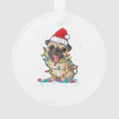 Mops Weihnachtsbaum Lichter Weihnachtsweih Weihnac Ornament (Rückseite)