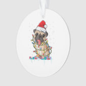 Mops Weihnachtsbaum Lichter Weihnachtsweih Weihnac Ornament (Vorderseite)