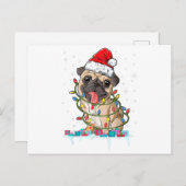 Mops Weihnachtsbaum Lichter Weihnachtsweih Weihnac Postkarte (Vorne/Hinten)