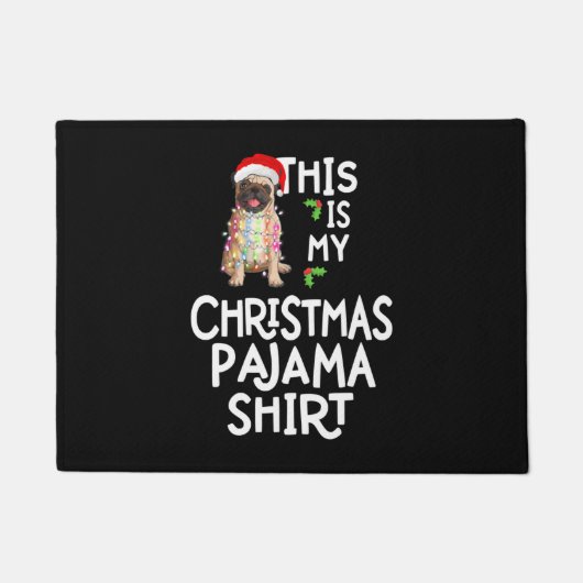Mops Weihnachtsbaum Light Santa Dog Weihnachten We Fußmatte (Vorderseite)