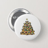 Mops Weihnachtsbaum Merry Dogmas Niedlich Button (Vorne & Hinten)