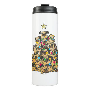 Mops Weihnachtsbaum Merry Dogmas Niedlich Thermosbecher