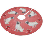 Mops-Weihnachtsbaum-Rock Polyester Weihnachtsbaumdecke (Schrägansicht)