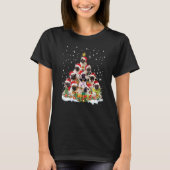 Mops Weihnachtsbaum Weihnachtsmannmütze Pajama Mop T-Shirt (Vorderseite)