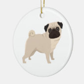 Mops-Weihnachtsbaumschmuck Keramik Ornament (Links)
