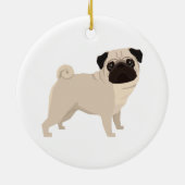 Mops-Weihnachtsbaumschmuck Keramik Ornament (Hinten)