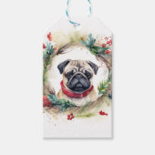 Mops Weihnachtsfest Geschenkanhänger (Vorderseite)