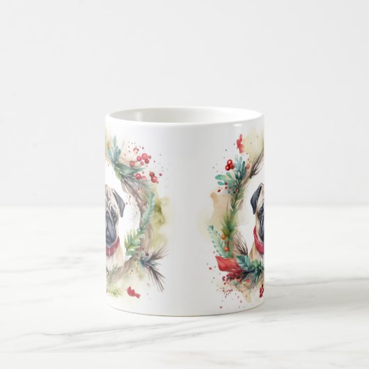 Mops Weihnachtsfest Kaffeetasse (Mittel)