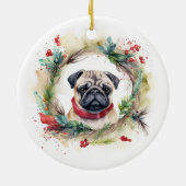 Mops Weihnachtsfest Keramik Ornament (Hinten)