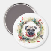 Mops Weihnachtsfest Magnet (Vorderseite/Rückseite)