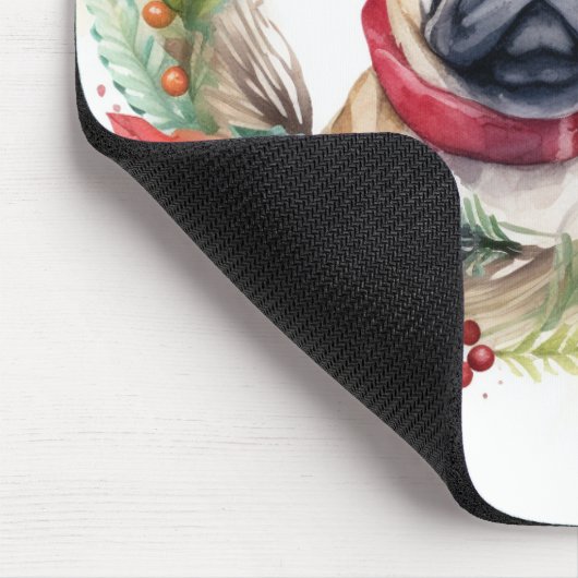 Mops Weihnachtsfest Mousepad (Ecke)