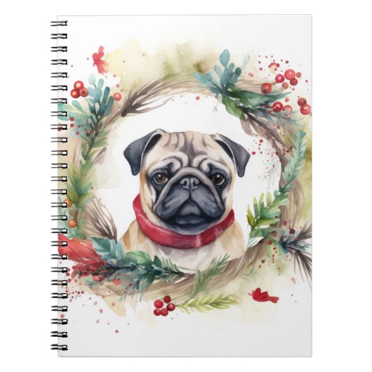 Mops Weihnachtsfest Notizblock (Vorderseite)