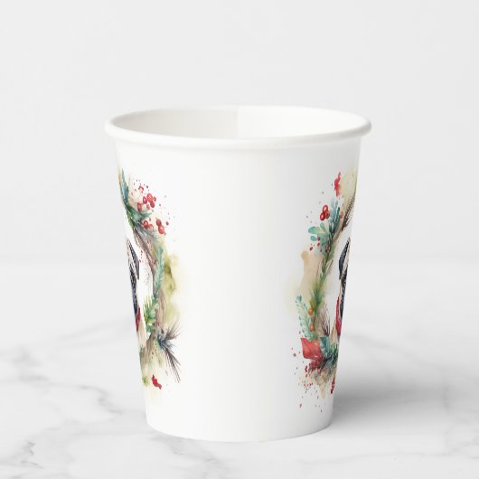 Mops Weihnachtsfest Pappbecher (Links)