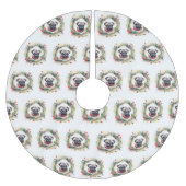 Mops Weihnachtsfest Polyester Weihnachtsbaumdecke (Vorderseite)