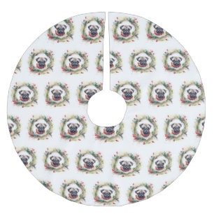 Mops Weihnachtsfest Polyester Weihnachtsbaumdecke